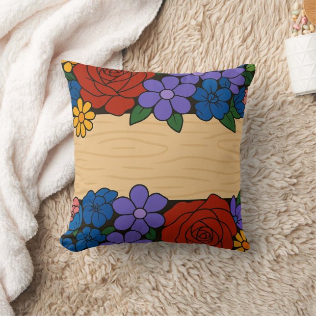 Etikett Flower namn Kudde (Filt)