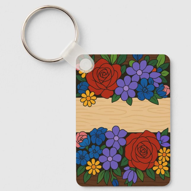 Etikett Flower namn Nyckelring (Framsida)