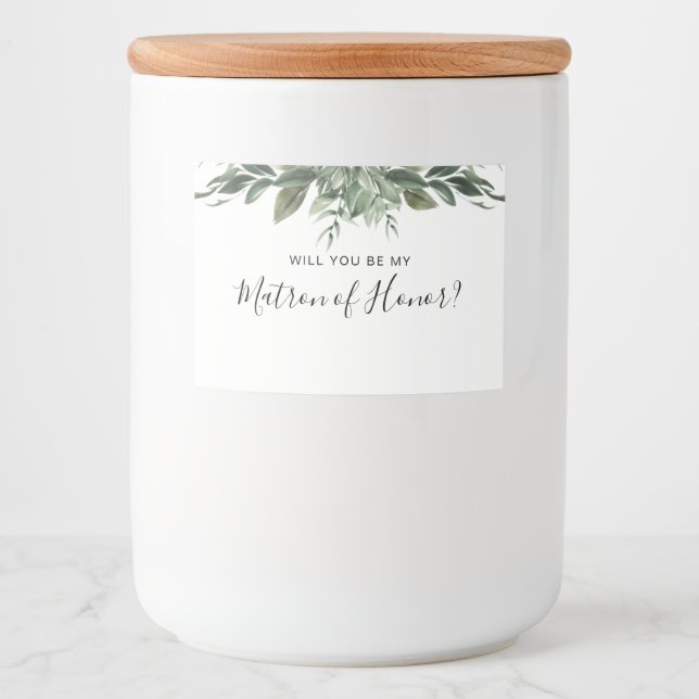 Etikett Foliage Löv Ram Bridesmaid Candle (Framsida)
