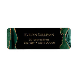 Etikett för agate-adress för emerald grönt returadress etikett