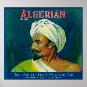 Etikett för algerisk Orange Poster