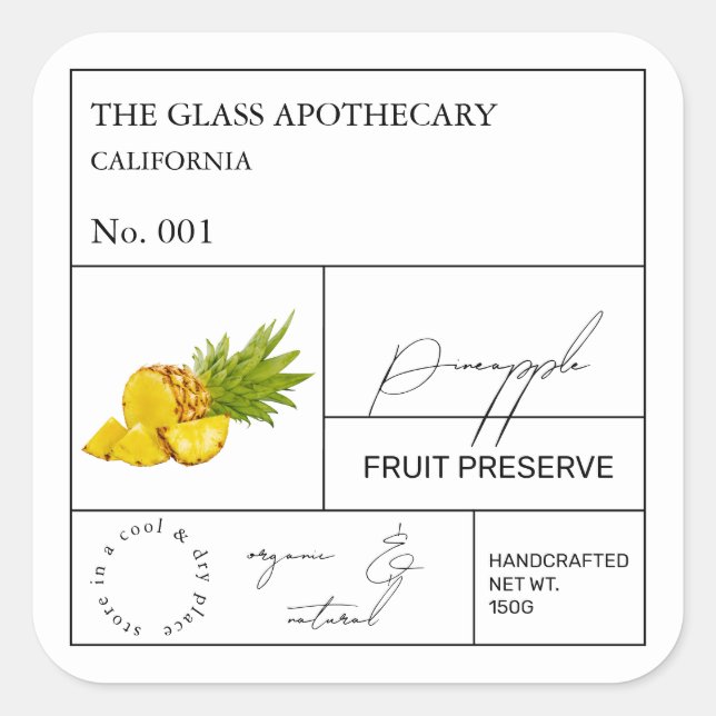 Etikett för ananas (Framsida)