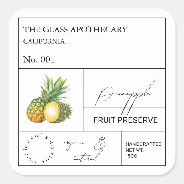 Etikett för ananas (Framsida)