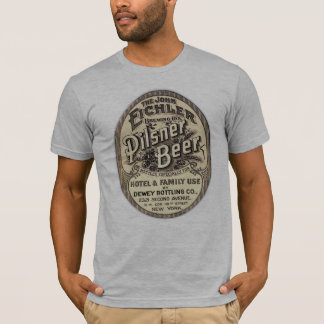 Etikett för annons för vintagePilsner öl T Shirt