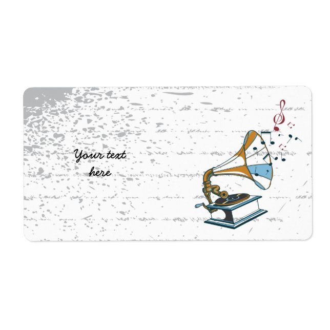 Etikett för anpassningsbar av grammofon fraktsedel (Framsidan)