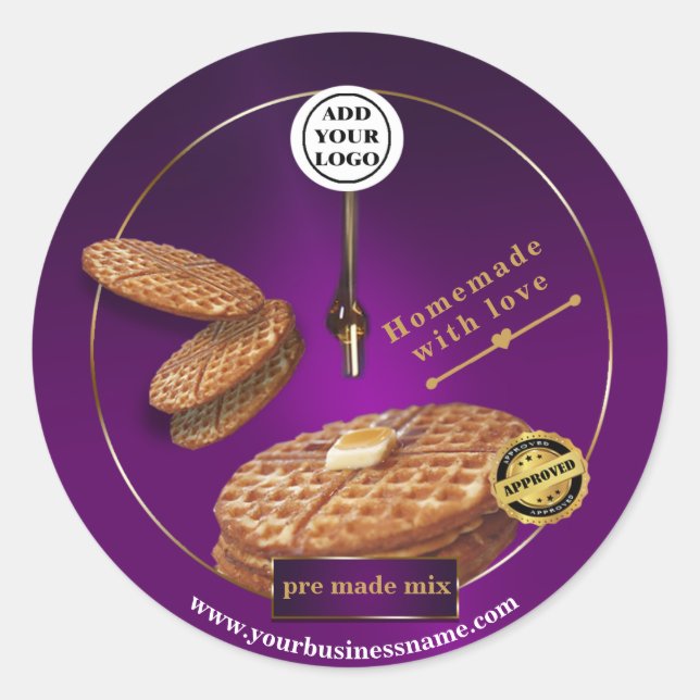 Etikett för anpassningsbarnas hemmaade våfflor (Framsida)