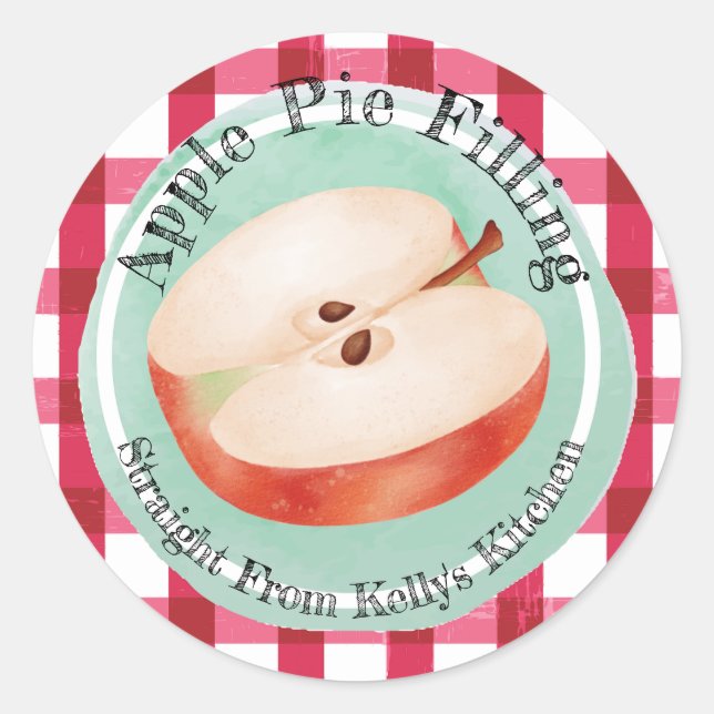 Etikett för äppelpajfyllning för hemkonservering (Framsida)