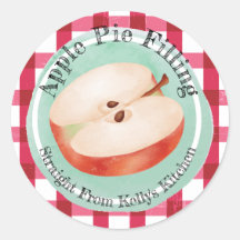 Etikett för äppelpajfyllning för konservering i he