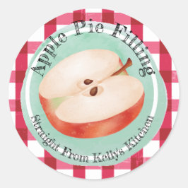 Etikett för äppelpajfyllning för konservering i he