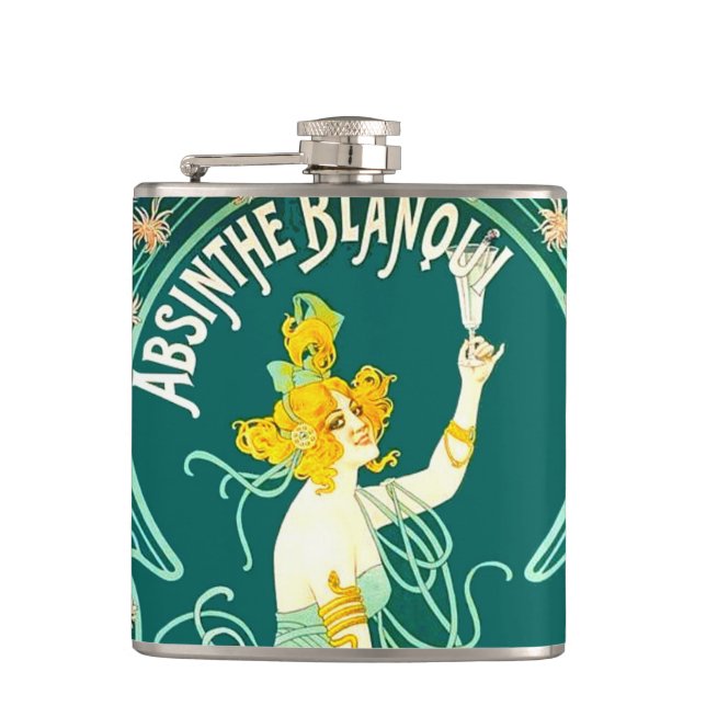 Etikett för art nouveau för Liqueur för Fickplunta (Framsidan)