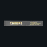 Etikett för återvändandeadress för chalkboard<br><div class="desc">"Cheers" skriven i markeringsram ljus på en vintage krita,  dekorerar den här helgdag radbrytande adressetikett. Det är en fin festlig beröring till alla dina helgdag!</div>