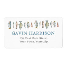 Etikett för återvändandeadress för fisk