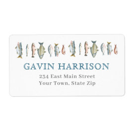 Etikett för återvändandeadress för fisk fraktsedel