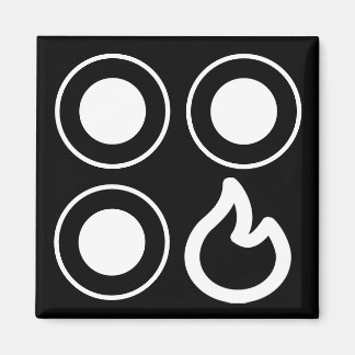 Etikett för att bränna översta Högerna på fronten Magnet