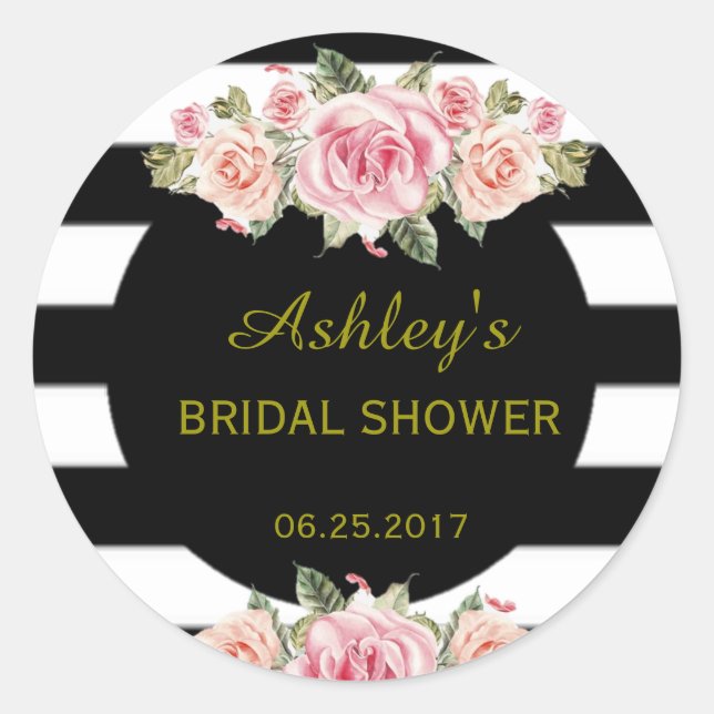 Etikett för att gynna rund Blommigt-Chic med Vinta (Framsida)