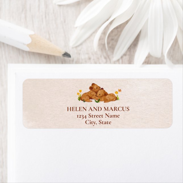 Etikett för babyduschens återvändandeadress returadress etikett (Insitu)