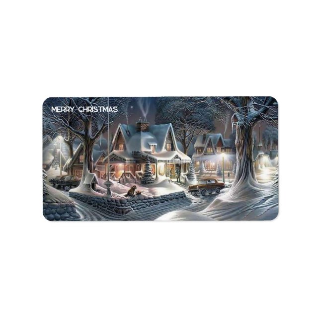 Etikett för bakgrundsadress till snö adressetikett (Framsidan)