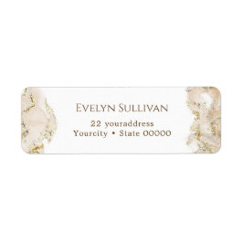 Etikett för Beige marbling-adress Returadress Etikett