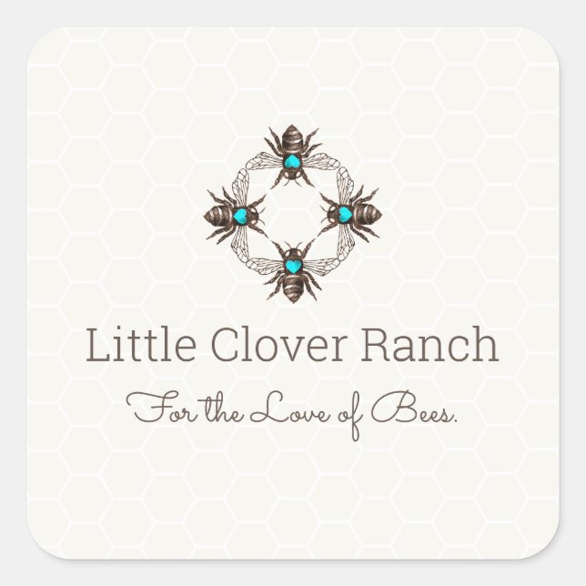 Etikett för bibiodling Honeycomb Burk (Framsida)