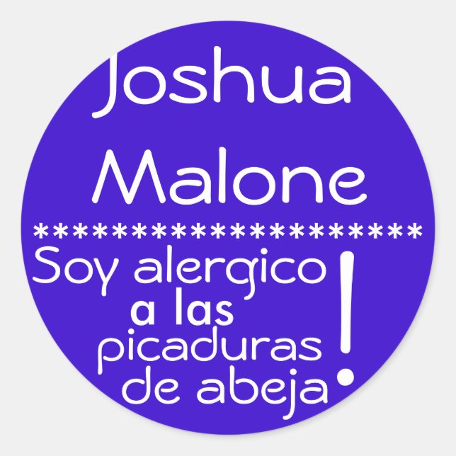 Etikett för biodlingsallergi (Framsida)