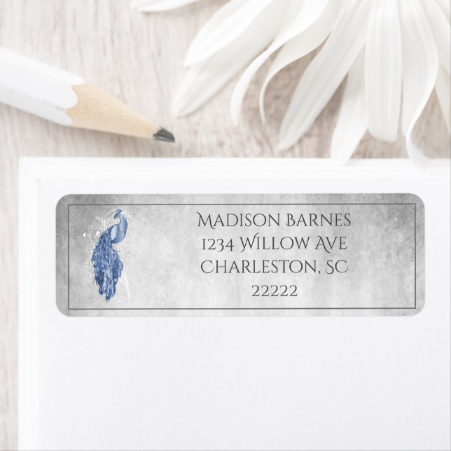 Etikett för blå Elegant Returadress Etikett (Insitu)