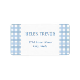 Etikett för blå, enkel returadress adressetikett