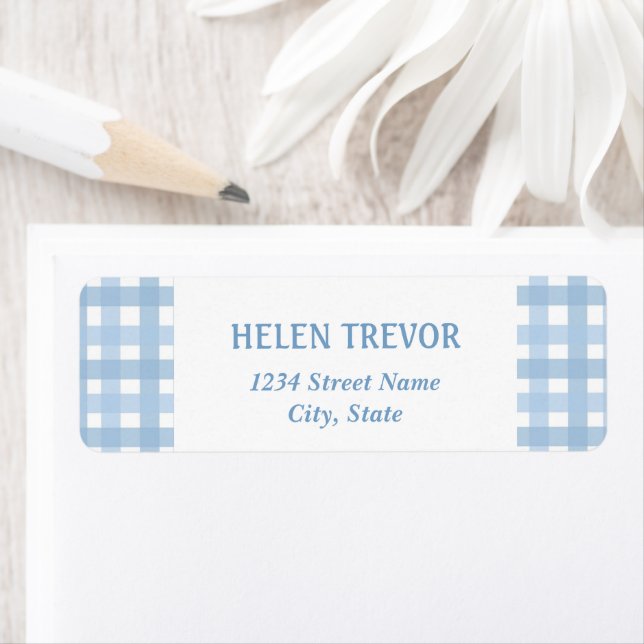 Etikett för blå, enkel returadress returadress etikett (Insitu)