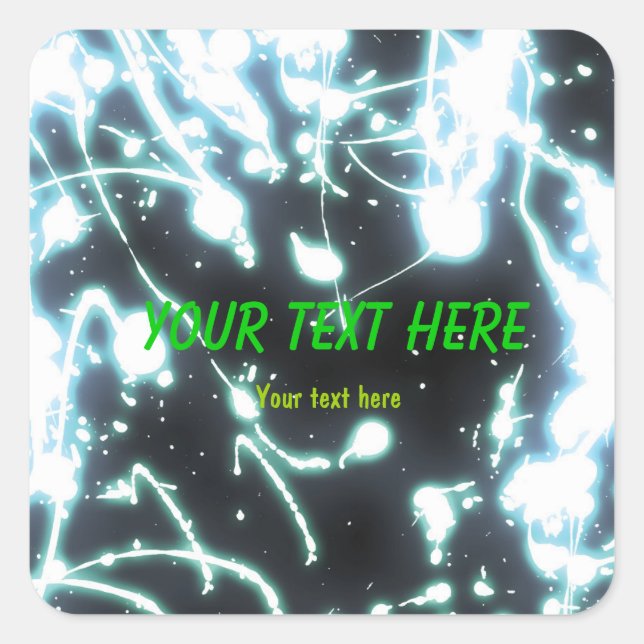 Etikett för blå neonglapp party (Framsida)