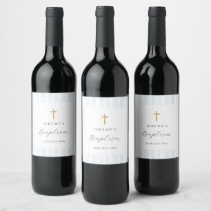Etikett för blå vattenfärg Rand Vin