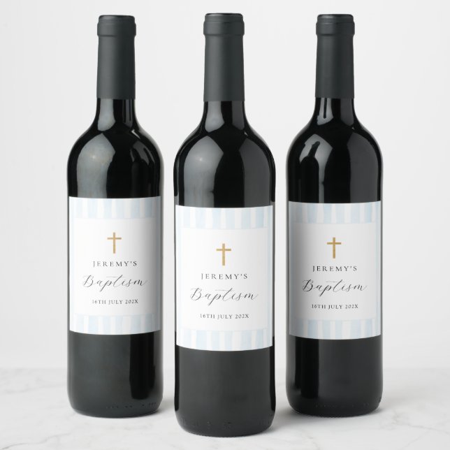 Etikett för blå vattenfärg Rand Vin (Flaskor)