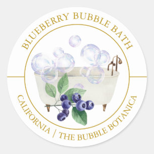 Etikett för blåbär Bubble Bath