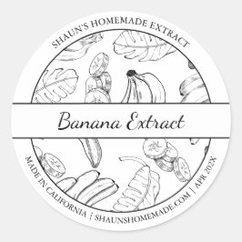 Etikett för Black & White Sketch Banana Extract
