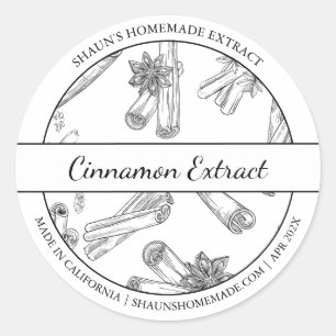 Etikett för Black & White Sketch Cinnamon Extract