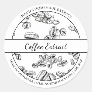 Etikett för Black & White Sketch Coffee Extract