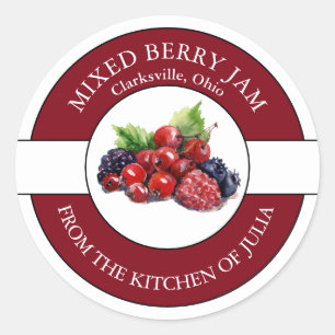 Etikett för blandad berry Sylt