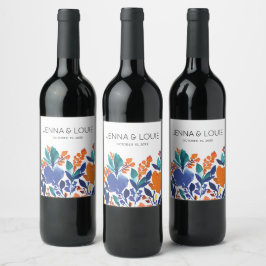 Etikett för bloom Bröllop Vin i Blommigt