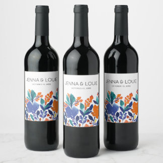 Etikett för bloom Bröllop Vin i Blommigt