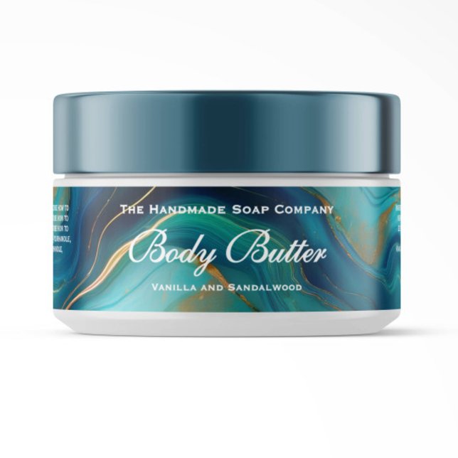 Etikett för body Butter Burk - Teal Blue & Guld Ma (Skapare uppladdad)