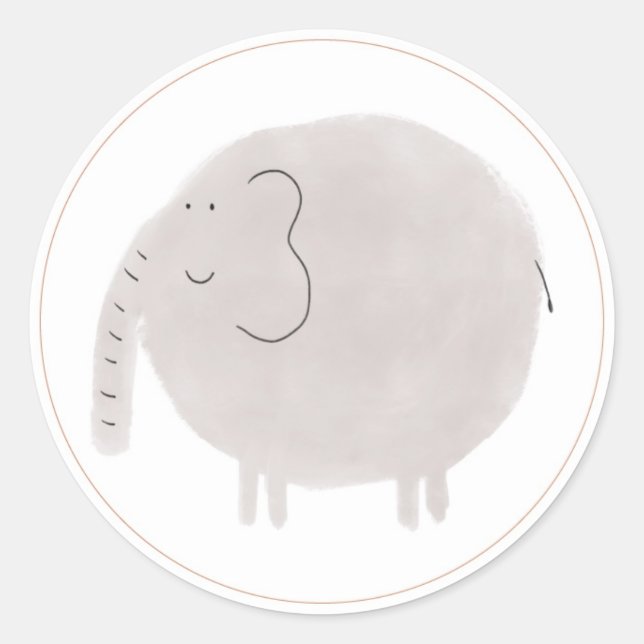 Etikett för boho animal elephant (Framsida)