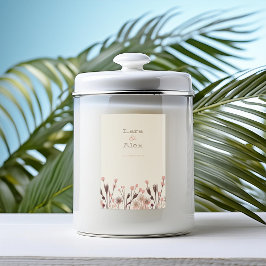 Etikett för Boho Wildblomme Bröllop Candle