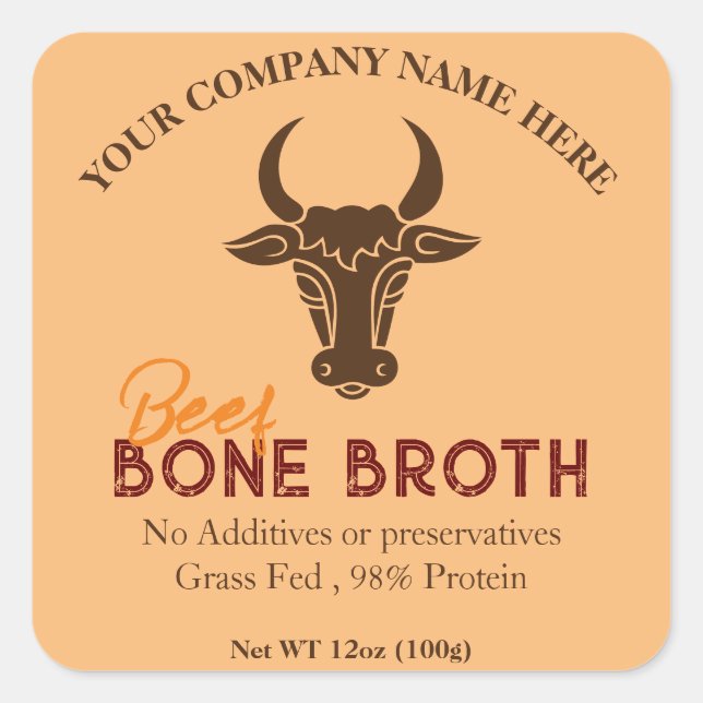 Etikett för Bone Broth Container - behållare (Framsida)