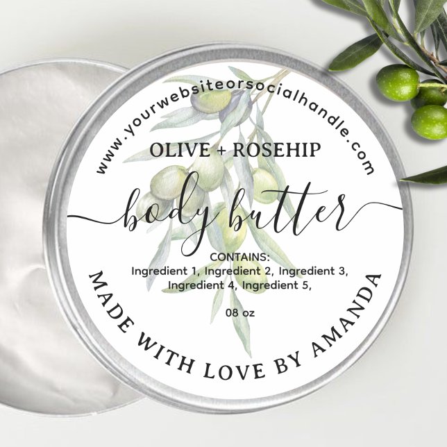 Etikett för botaiskt hememade BODY BUTTER (Skapare uppladdad)