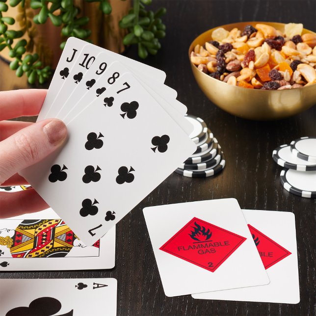 Etikett för brandfarliga gaser  varning casinokort (Skapare uppladdad)