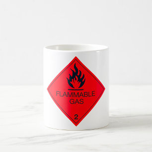 Etikett för brandfarliga gaser varning kaffemugg