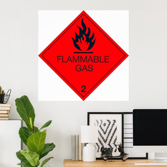 Etikett för brandfarliga gaser  varning poster (Skapare uppladdad)