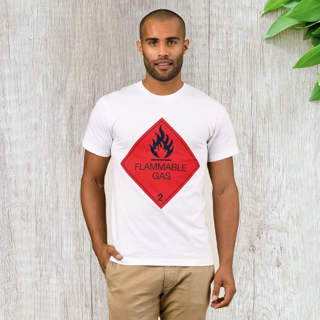 Etikett för brandfarliga gaser  varning t shirt (Skapare uppladdad)