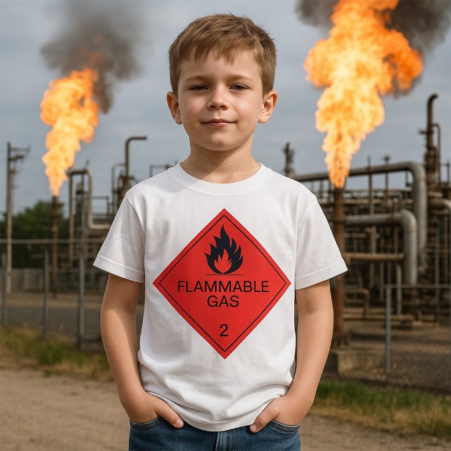 Etikett för brandfarliga gaser  varning t shirt (Skapare uppladdad)