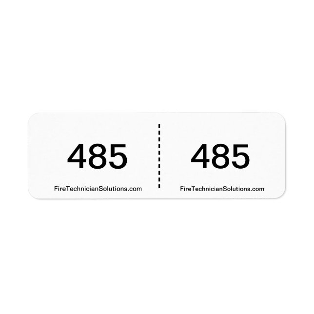 Etikett för brandlarmkretsar- 485 returadress etikett (Framsidan)
