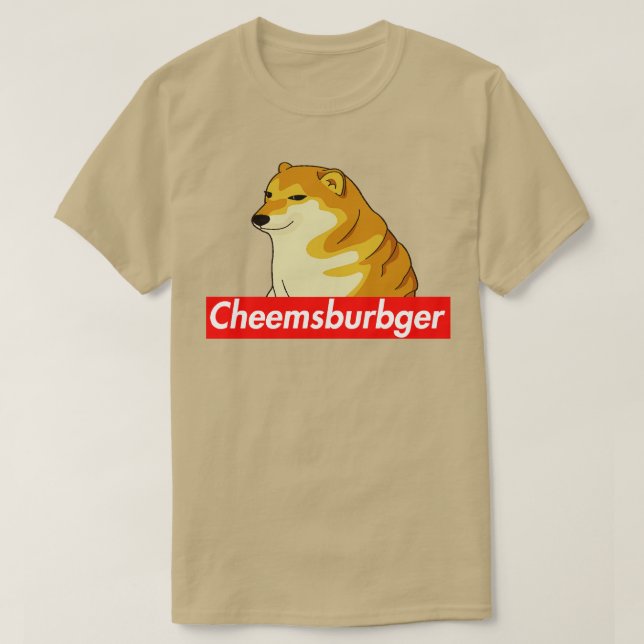 Etikett för Cheems Cheemsburbger T Shirt (Design framsida)