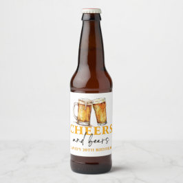 Etikett för Cheers och Öl Födelsedagsfest Vin